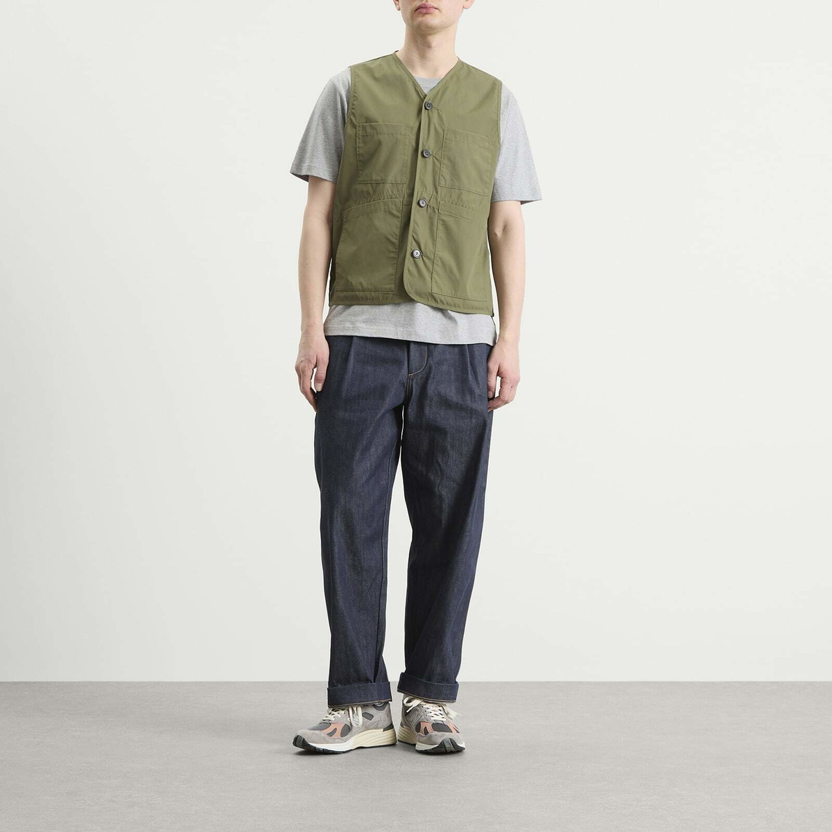 Universal Works Men's Recycled Poly Tech City Waistcoat in Olive