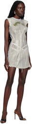 Liza Keane SSENSE Exclusive Gray 'Hungry Hole' Minidress
