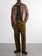 Junya Watanabe - Wide-Leg Pleated Garment-Washed Cotton-Blend Corduroy Trousers - Brown