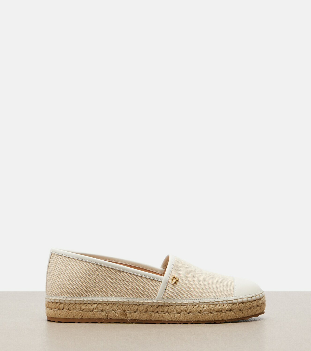 Gianvito Rossi Leather-trimmed canvas espadrilles