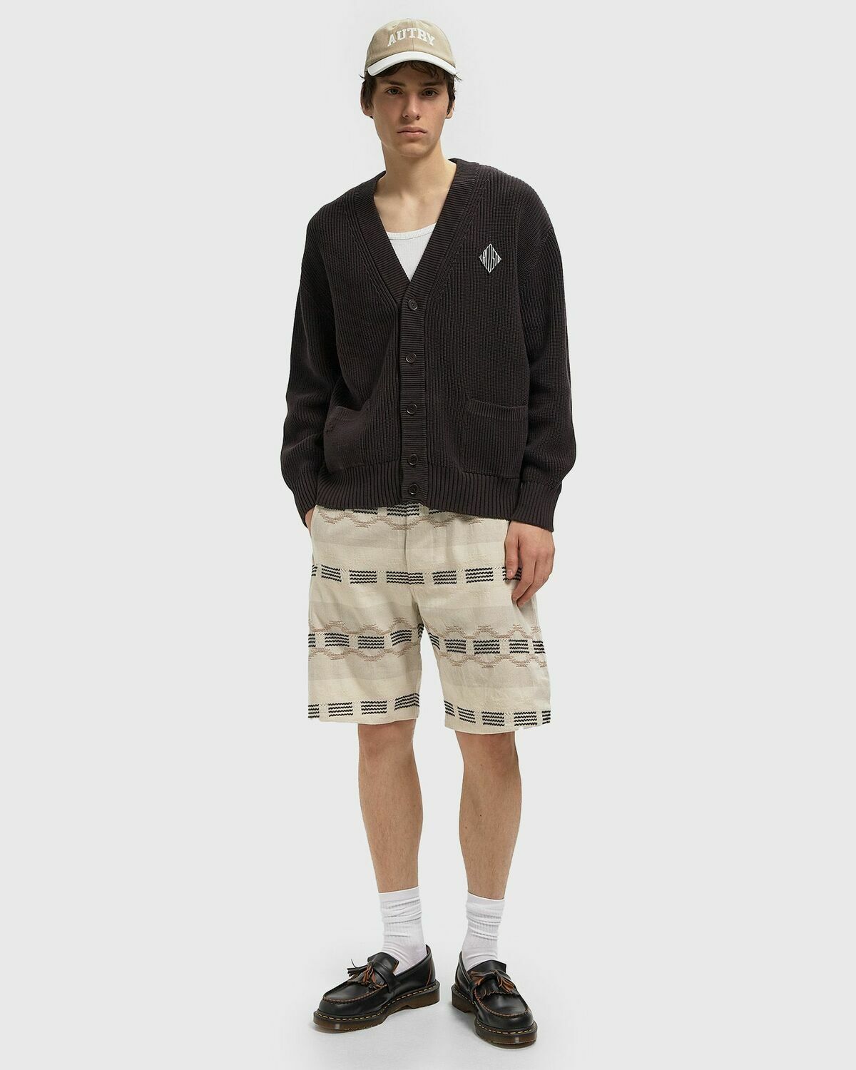 Relaxed Fit Ribbed Cotton Cardigan