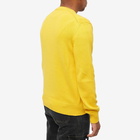 Alexander McQueen Men's Logo Crew Knit in Pop Yellow/Black/White