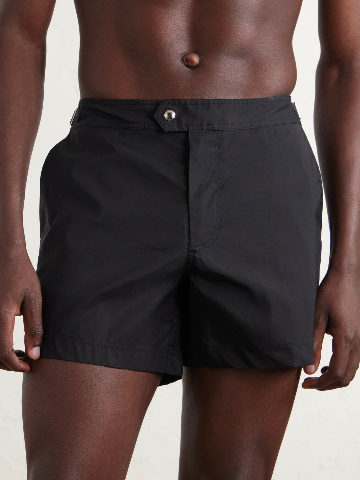 TOM FORD - Straight-Leg Mid-Length Swim Shorts - Black