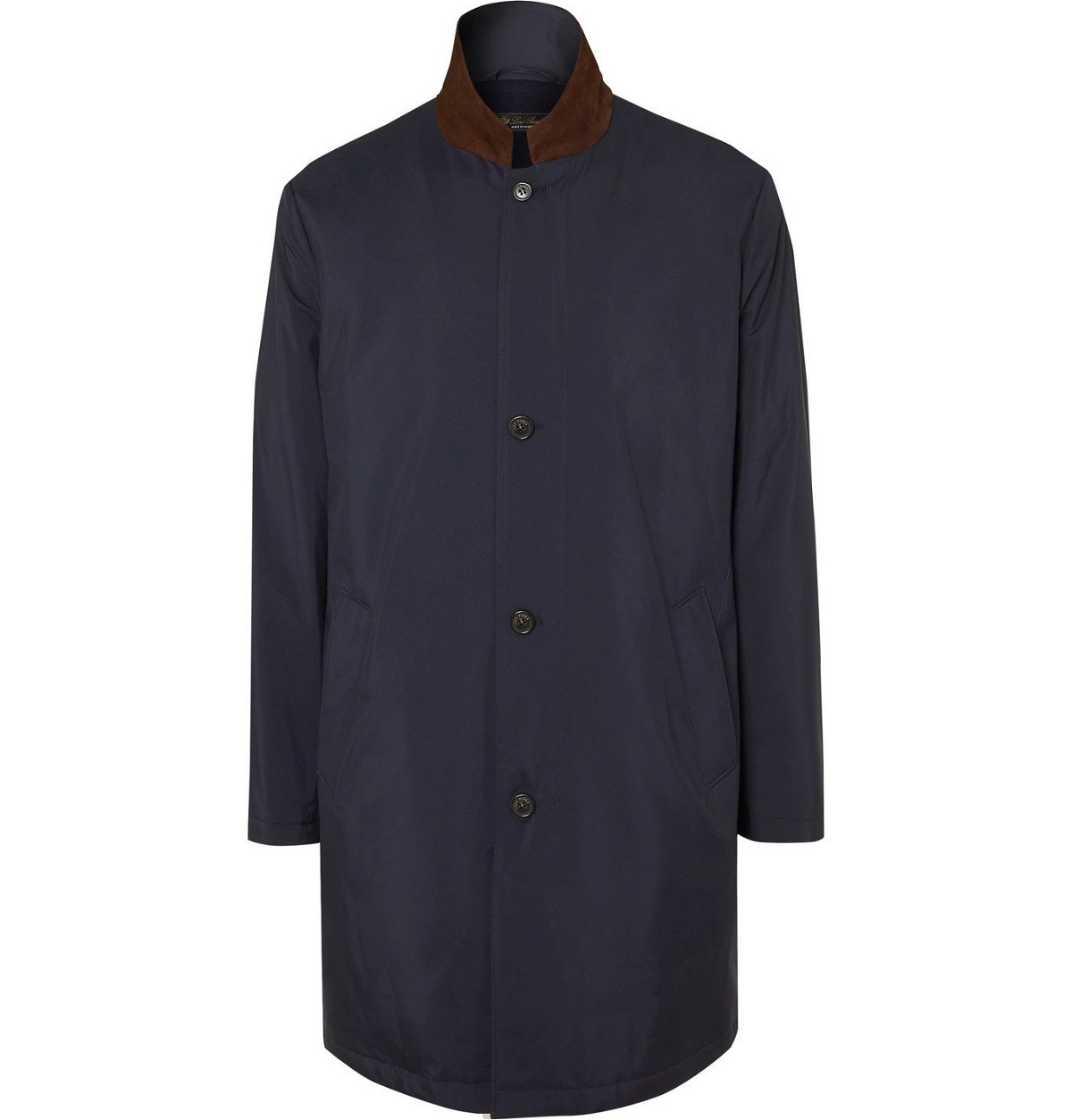 Loro Piana - Windmate Suede-Trimmed Storm System Nylon Overcoat - Blue ...