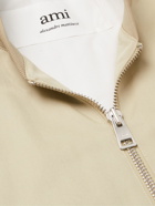 AMI PARIS - ADC Logo-Embroidered Cotton-Twill Bomber Jacket - Neutrals