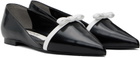 KIMHĒKIM Black & White Gabriel Pointy-Toe Leather Ballerina Flats