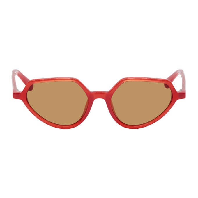 Photo: Dries Van Noten Red and Brown Linda Farrow Edition 178 C6 Sunglasses