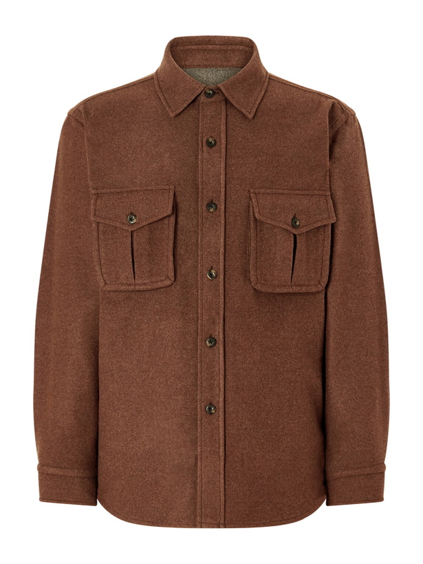 Photo: Caruso - Houndstooth Brushed Wool Overshirt - Neutrals