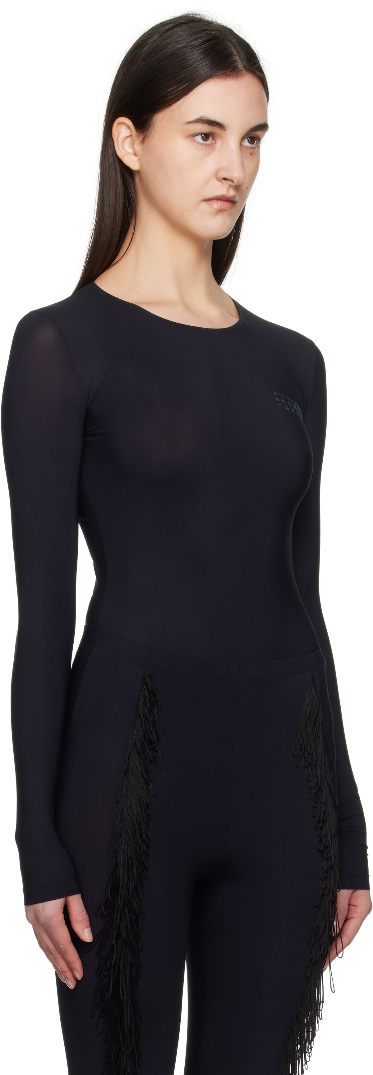 MM6 Maison Margiela Black Lycra Jersey Bodysuit