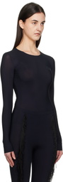 MM6 Maison Margiela Black Lycra Jersey Bodysuit