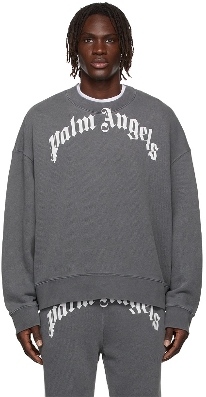 Photo: Palm Angels GD Curved Logo Sweater