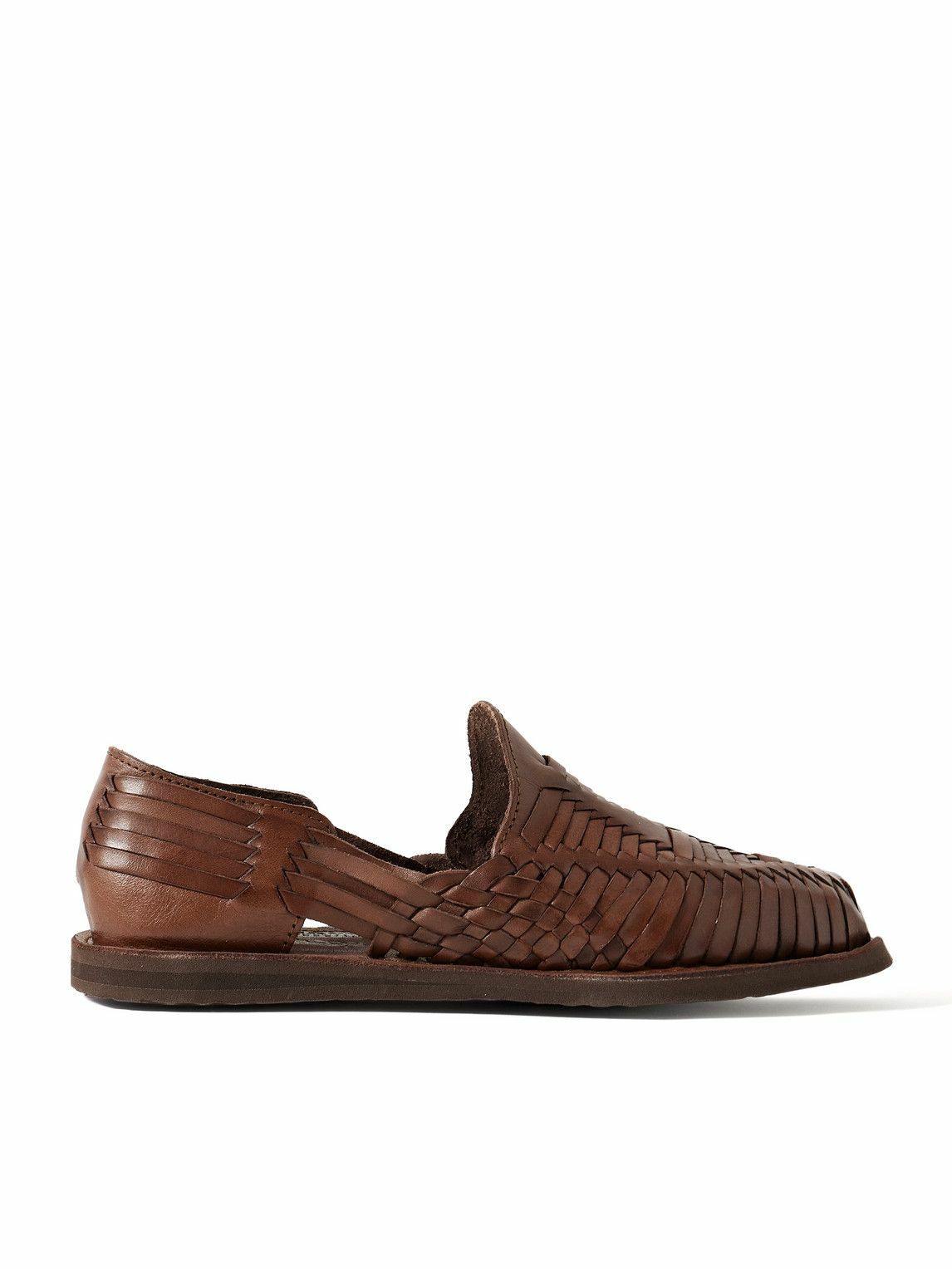 Yuketen - Chamula Cancun Woven Leather Loafers - Brown
