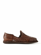 Yuketen - Chamula Cancun Woven Leather Loafers - Brown