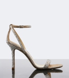 Jimmy Choo Moza crystal-embellished suede sandals