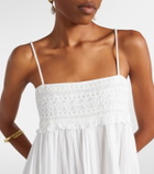 Posse Danielle lace-trimmed cotton midi dress