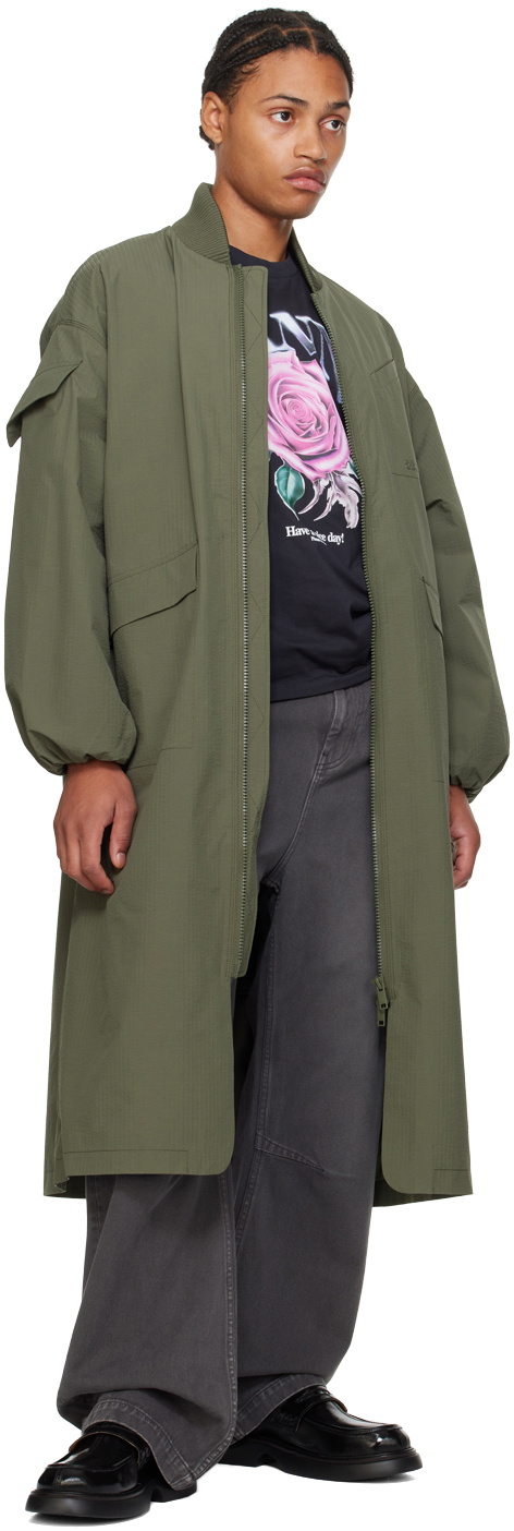 GANNI Green Oversized Shell Coat & Vest Set