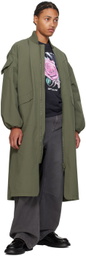 GANNI Green Oversized Shell Coat & Vest Set
