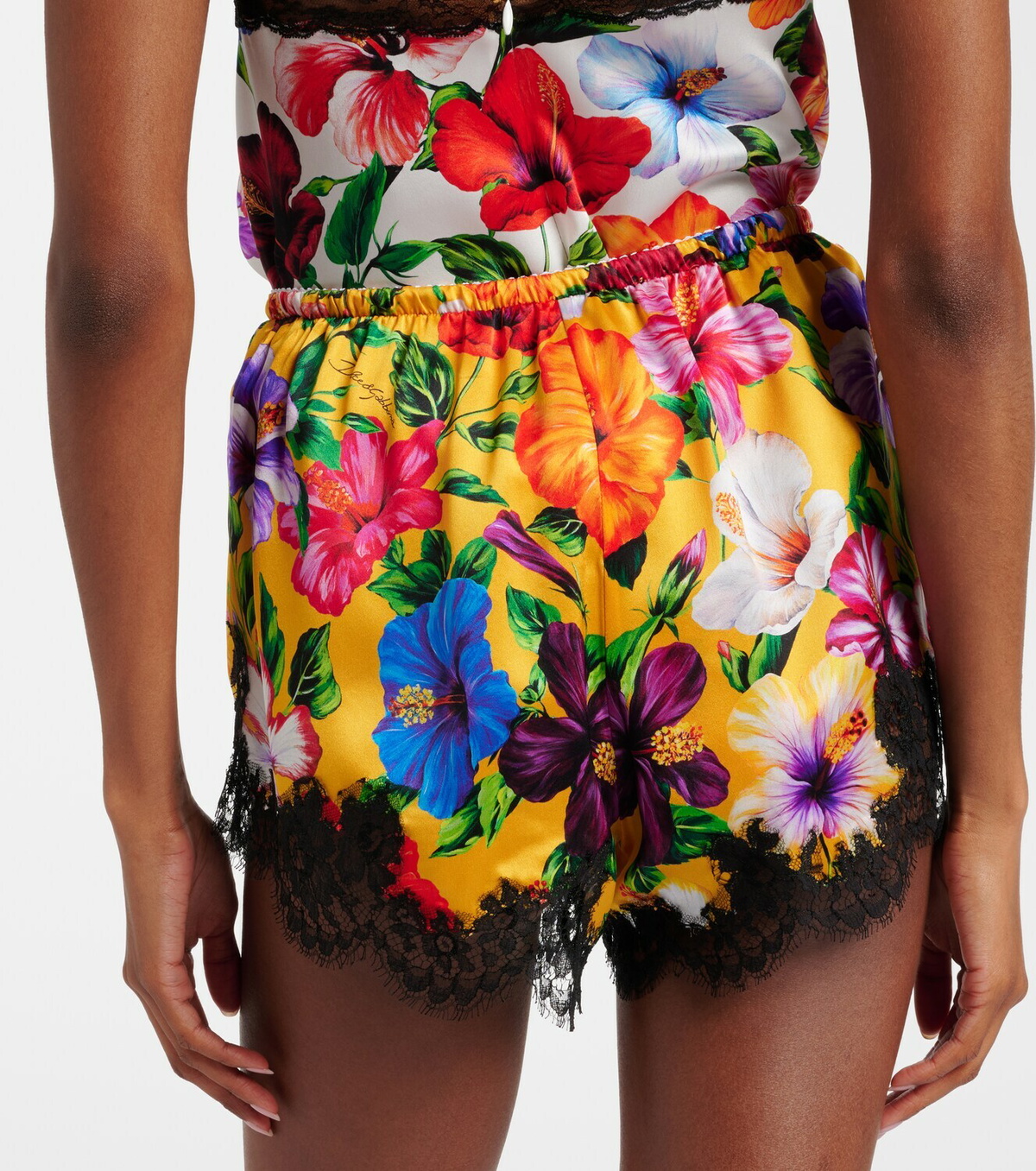 Dolce&Gabbana Floral silk-blend satin shorts