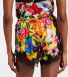 Dolce&Gabbana Floral silk-blend satin shorts