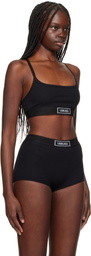Versace Underwear Black Bio Cotton Rib Bra