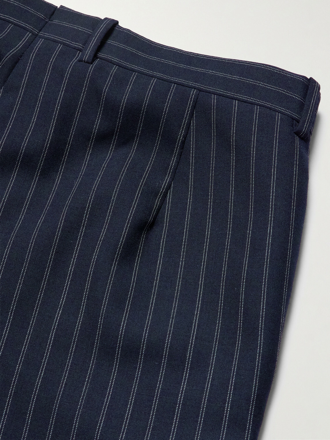 Husbands - Straight-Leg Pinstriped Wool Suit Trousers - Blue
