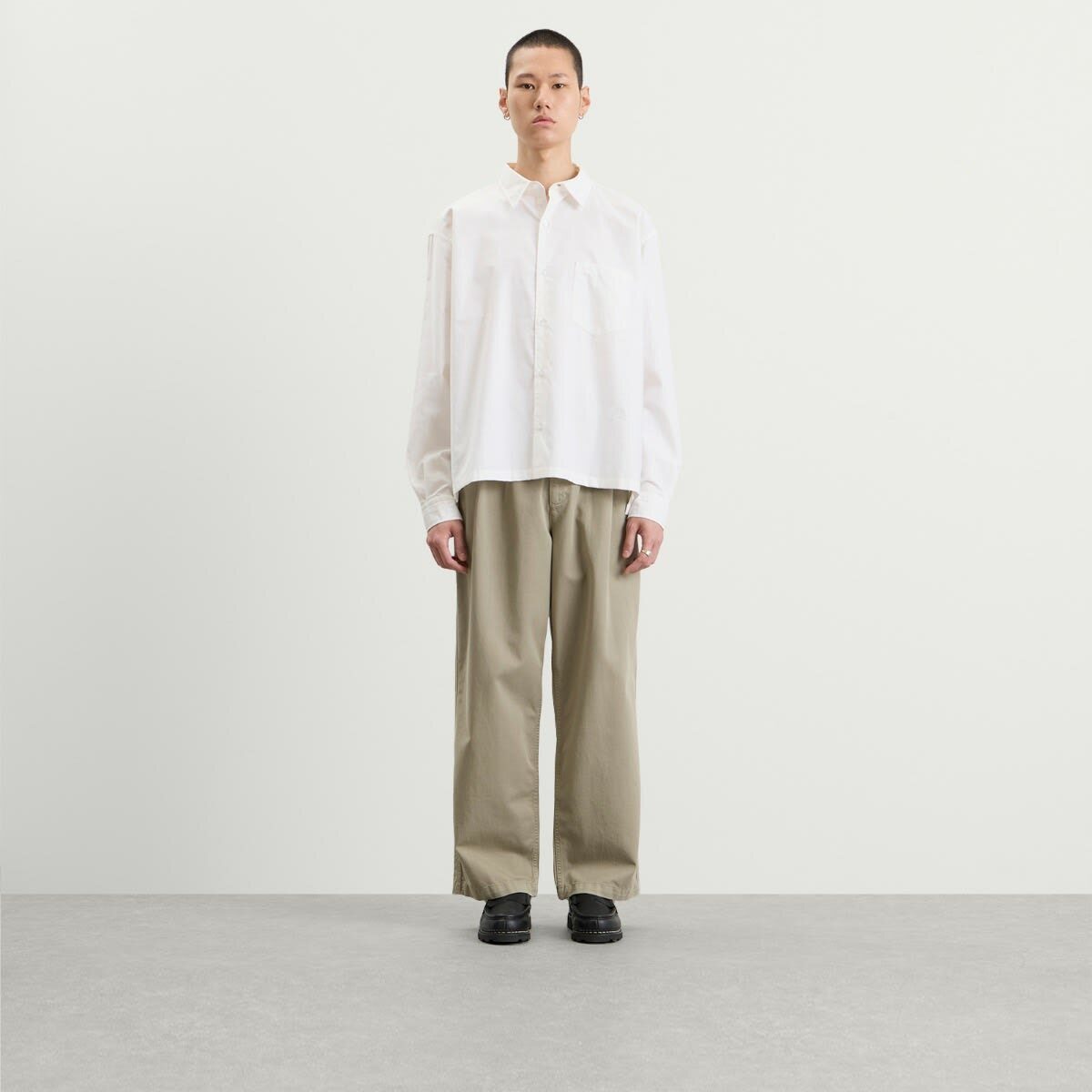 END. Fairways Long Sleeve Shirt in Off White