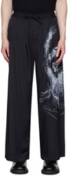 TAAKK Black Printed Trousers