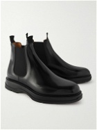 Dunhill - Hybrid Glossed-Leather Chelsea Boots - Black