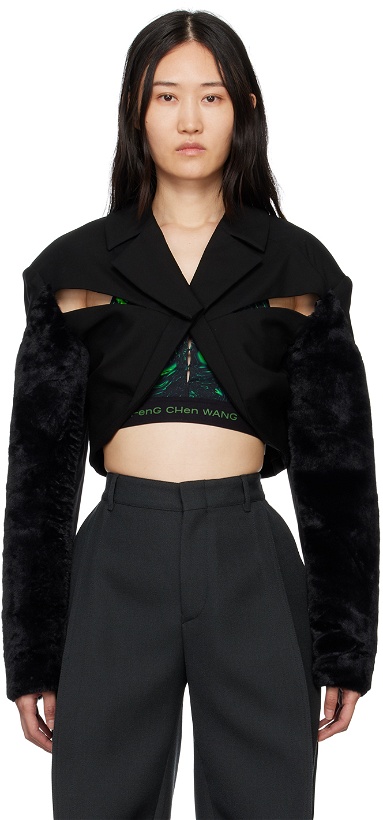 Photo: Feng Chen Wang Black Deconstructed Cropped Blazer