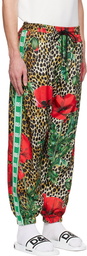 Dolce & Gabbana Multicolor Poppy & Ocelot Lounge Pants