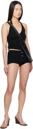 Frankies Bikinis Black Bradley Knit Booty Shorts
