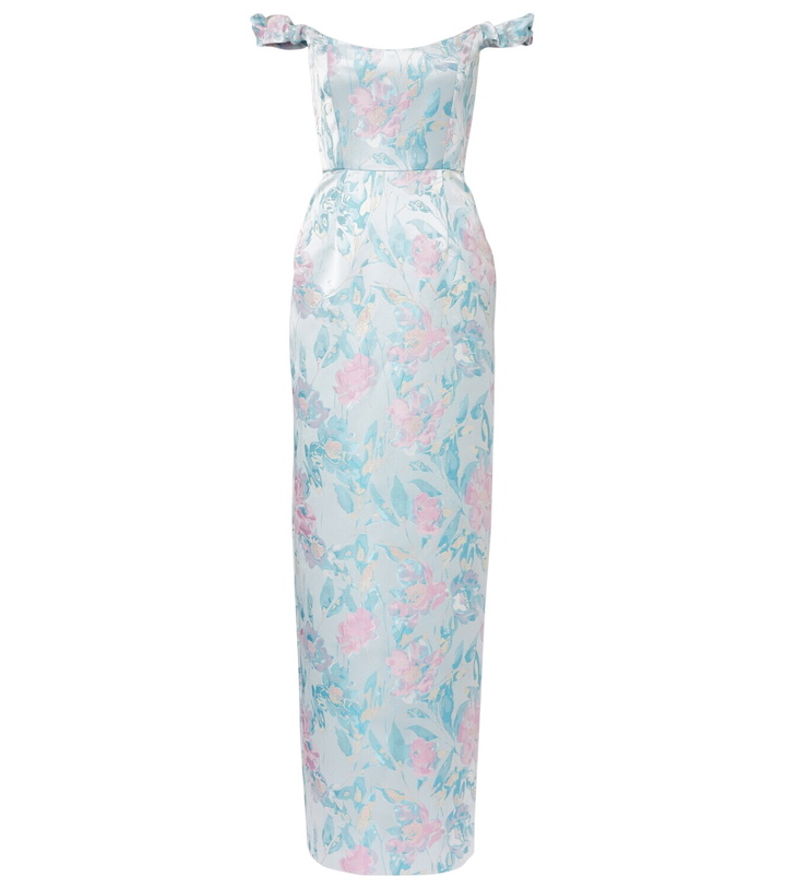 Photo: Markarian Yolanda floral off-shoulder brocade gown