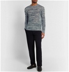 Giorgio Armani - Mélange Linen and Virgin Wool-Blend Sweater - Blue