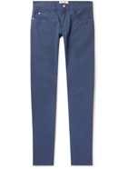 Loro Piana - Slim-Fit Garment-Dyed Cotton-Blend Trousers - Blue