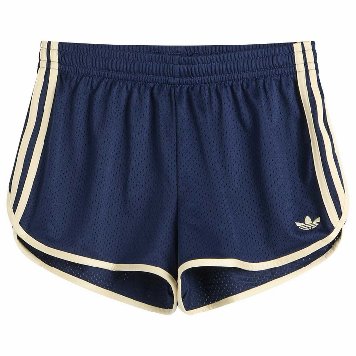 Photo: Adidas Women's 3 Stripe Sprinter Short in Night Indigo/Warm Vanilla
