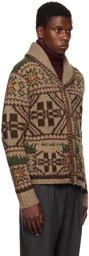 RRL Multicolor Fair Isle & Mallard Cardigan