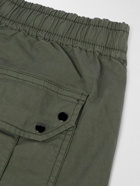 Stone Island - Straight-Leg Logo-Appliquéd Cotton-Blend Twill Cargo Shorts - Green
