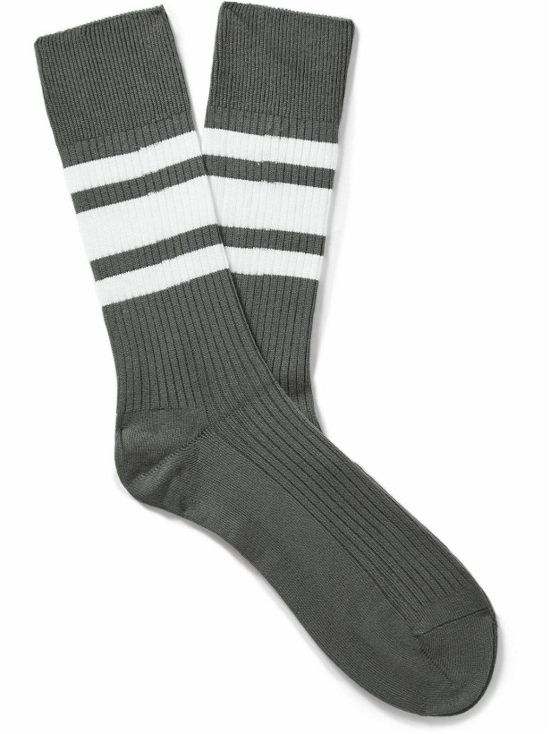 Photo: ARKET - Nils Striped Ribbed Cotton-Blend Socks