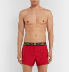 Versace - Slim-Fit Short-Length Swim Shorts - Red