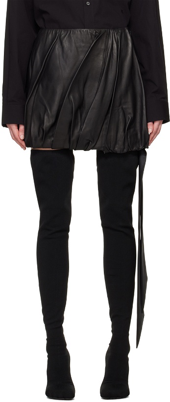 Photo: Helmut Lang Black Ballooned Leather Miniskirt