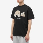 Palm Angels Men's Kill the Bear T-Shirt in Black/Brown