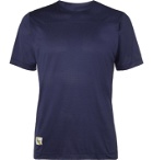 TRACKSMITH - Twilight Logo-Appliquéd Stretch-Mesh T-Shirt - Blue