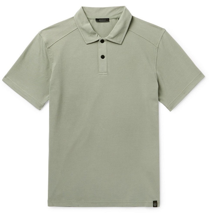 Photo: Belstaff - Stretch-Cotton Piqué Polo Shirt - Green