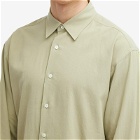 Auralee Men's Hard Twist Cotton Silk Shirt in Sage Green