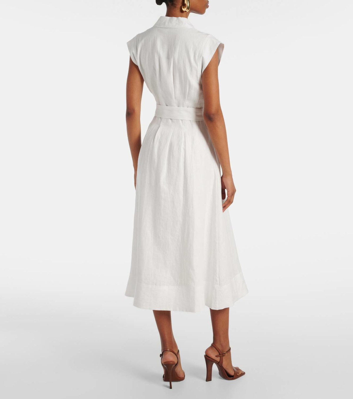 Veronica Beard Loreta belted linen midi dress