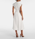 Veronica Beard Loreta belted linen midi dress