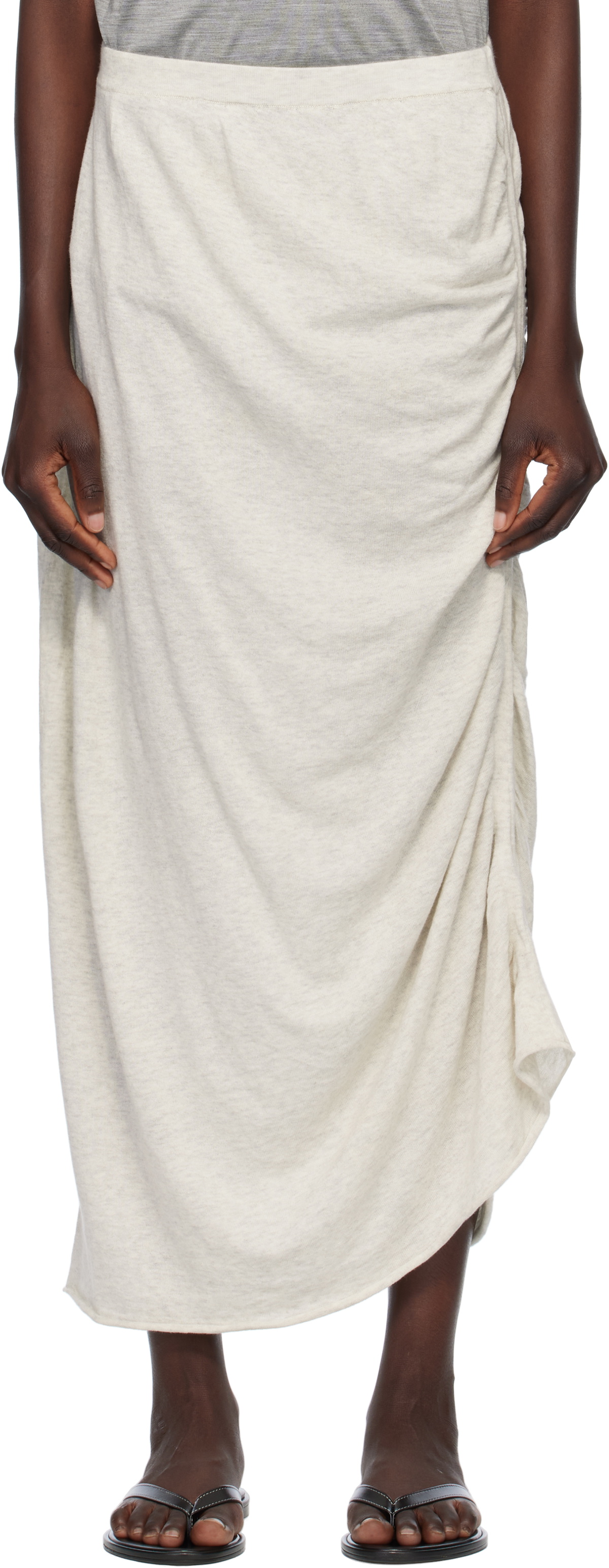 Lauren Manoogian Gray Drape Maxi Skirt