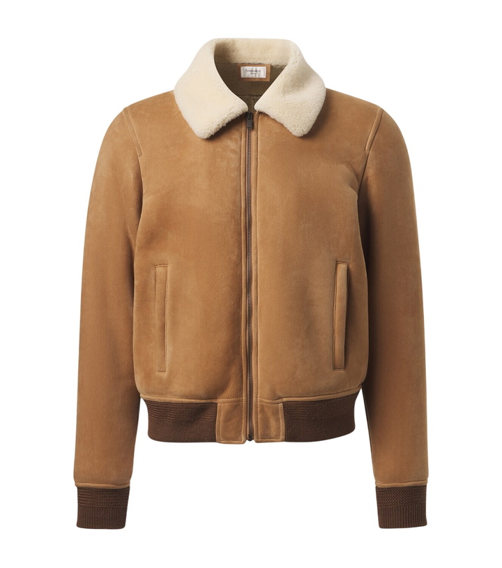 Photo: Saint Laurent Shearling-lined suede jacket