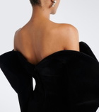 David Koma Off-shoulder velvet minidress