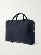 Métier - Closer All Day Leather-Trimmed Nubuck Briefcase